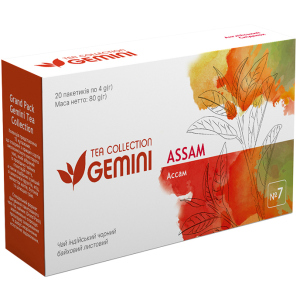 Чай черный пакетированный Gemini Tea Collection Grand Pack Ассам 4 г х 20 пакетиков (4820156430836) ТОП в Днепре