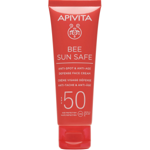 Солнцезащитный крем для лица Apivita Bee Sun Safe SPF50 Против пигментных пятен и для защиты от старения 50 мл (5201279080181) лучшая модель в Днепре