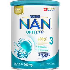 Упаковка детской смеси Nestle NAN 3 с 12 месяцев 400 г х 12 шт (7613032476182) надежный