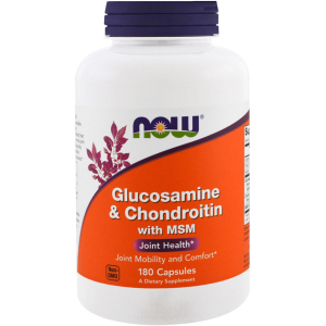 Хондропротектор Now Foods Глюкозамін і Хондроїтин з ЧСЧ, Glucosamine &amp; Chondroitin &amp; MSM, 180 капсул (733739031723) ТОП в Дніпрі