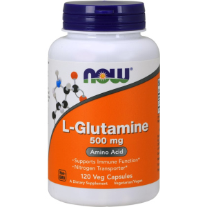 Амінокислота Now Foods L-Глютамін 500 мг 120 гелевих капсул (733739000927) в Дніпрі