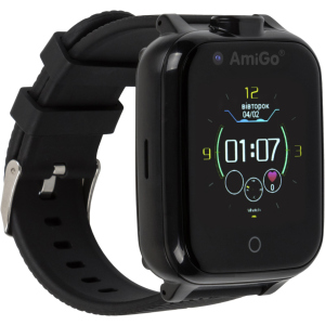 Детские смарт-часы с видеозвонком AmiGo GO006 GPS 4G WIFI Videocall Black (dwswgo6b) ТОП в Днепре