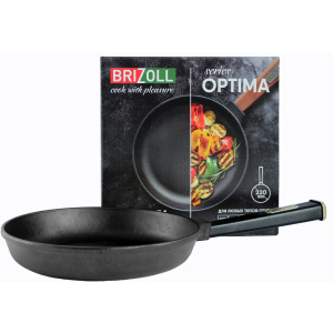 Cковорода Brizoll Optima-Black чавунна з ручкою 220х40 мм (O2240-P1) ТОП в Дніпрі