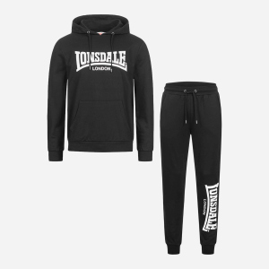 Спортивний костюм Lonsdale Cloudy 117199-1500 XXL Black/White (4251522375138) краща модель в Дніпрі