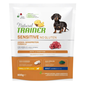 Сухой корм для собак Trainer Natural Dog Sensitive Adult мини с Ягненком 0.8 кг (8015699252175) надежный