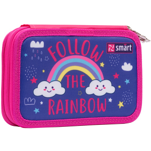 Пенал твердий Smart подвійний HP-01 Follow the rainbow фіолетовий (532818) краща модель в Дніпрі