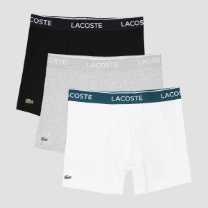 Труси-шорти Lacoste 6H3420-NUA XL (T5) 3 шт Black/White-Silver Chine (3614038136739) ТОП в Дніпрі