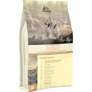 Сухой корм Carpathian Pet Food Active с курицей, скумбрией для взрослых активных собак от 1 года 3 кг (4820111140879) в Днепре