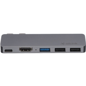 USB-хаб адаптер Ailink Aluminium USB-C 4K HDMI Hub Multi Port 6 в 1 Space Grey (AI-DC6H_sg) рейтинг