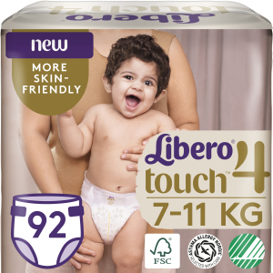 Підгузки Libero Touch 4 7-11 кг одноразові 92 шт (7322541301747) краща модель в Дніпрі