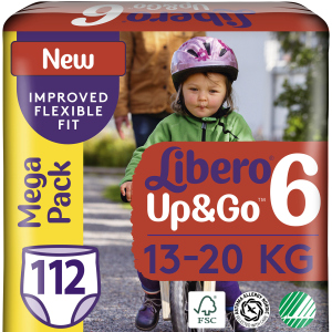 Подгузники-трусики Libero Up&Go 15-20 кг размер 6 112 шт (7322541481135)