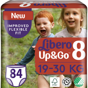 Підгузки-трусики Libero Up&Go 19-30 кг розмір 8 84 шт (7322541481517) в Дніпрі