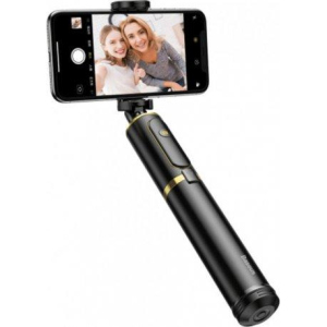 Держатель выдвижной для селфи Baseus Fully Folding + Bluetooth кнопка Stick Gold SUDYZP-D1V лучшая модель в Днепре