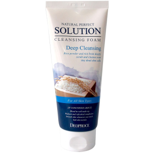 Пенка-скраб для глубокой очистки пор Deoproce Natural Perfect Solution Cleansing Foam Deep Cleansing Rice с рисовой пудрой, отрубями и 6-тью растительными экстрактами 170 г (8809567922297) лучшая модель в Днепре