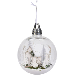 Ялинкова куля Christmas Decoration 20 см з підсвічуванням (CAA115200_білі ялинки) краща модель в Дніпрі