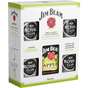 Лікер Jim Beam Apple 0.7 л 32.5% + безалкогольний напій Royal Club Tonic Classic 4 шт (4823093700086)