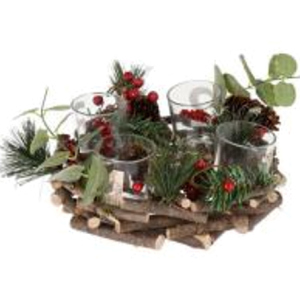 Подсвечник Christmas Decoration для 4 свечей, 22 х 22 х 8 см (YZB004040) лучшая модель в Днепре