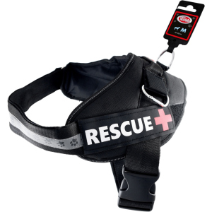 Шлей посилений Pet Nova Rescue+ M 55-65 см Чорний (HA-RESCUE-BL-M) (5903031442168) ТОП в Дніпрі