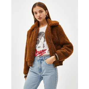 Кожушки Bershka XAZ152755BYFP XS Темно-коричневий (DD8000004547350) ТОП в Дніпрі