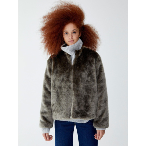 Полушубок Pull & Bear XAZ217599MQPB M Серый с черным (DD8000004447759) ТОП в Днепре