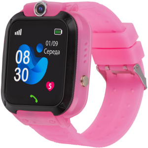 Дитячий смарт-годинник AmiGo GO007 FLEXI GPS Pink (871498) краща модель в Дніпрі