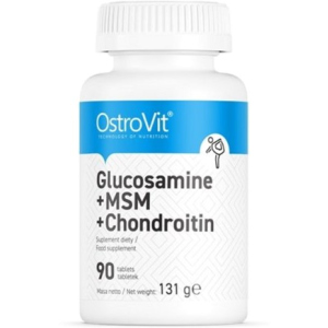 Для суглобів та зв'язок OstroVit Glucosamine + MSM + Chondroitin 90 таблеток (5902232619195)