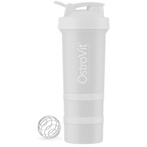 Шейкер OstroVit Shaker Premium with 2 pill boxes and mixing ball 450 мл Светло-серый (5903933903033) ТОП в Днепре