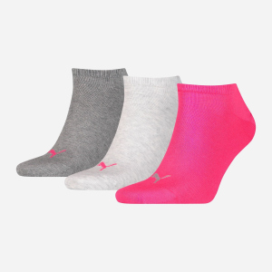 Шкарпетки Puma Unisex Sneaker Plain 3P 90680712 39/42 3 пари Middle Grey Melange Pink (8718824271101) ТОП в Дніпрі