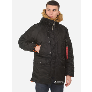 Парку Alpha Industries Slim Fit N-3B Parka 4XL Black/Orange в Дніпрі