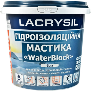 Мастика гідроізоляційна Lacrysil Waterblock 3 кг Біла (170854) ТОП в Дніпрі