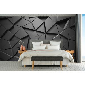 Вінілові шпалери Walldeco Чорні трикутники 400x260 Жаккард