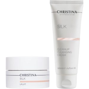 Набор Christina Silk №2 Подтягивающий крем для лица Christina Silk UpLift Cream 50 мл + Очищающий крем Christina Silk CleanUp Cleansing Cream 120 мл (7290100367322/7290100367124)