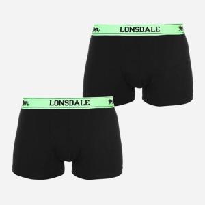 Трусы-шорты Lonsdale 422011-47 3XL 2 шт Black/Fl Green