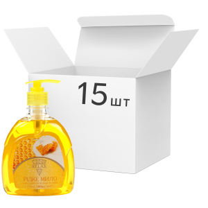Упаковка рідкого мила Relax з екстрактом меду та молока 500 мл х 15 шт (4820174691387_1) краща модель в Дніпрі
