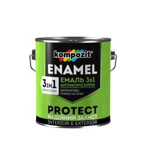 Емаль антикорозійна Kompozit 3в1 PROTECT (0.75 кг) Синя (RAL 5010) ТОП в Дніпрі