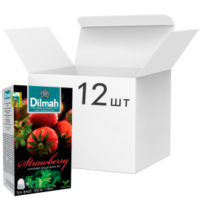 Упаковка чаю Dilmah чорного Полуниця 12 пачок по 20 пакетиків (19312631142225) ТОП в Дніпрі