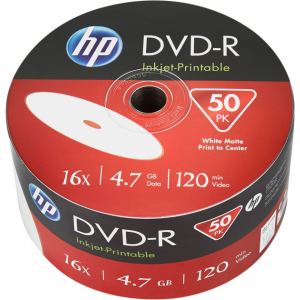 купити HP DVD-R 4.7 GB 16X IJ Print 50 шт (69302)