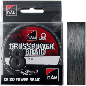 Шнур DAM Crosspower 8-Braid 300 м 0.10 мм 5.4 кг Темно-сірий (65847) краща модель в Дніпрі