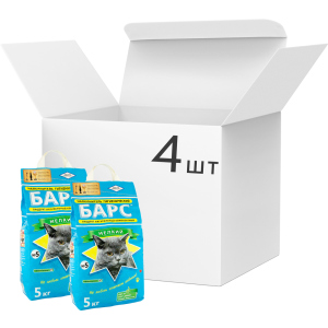Упаковка наповнювача для котячого туалету Барс №5 Бентонітовий комкуючий 5 кг 4 шт (4820031330077)