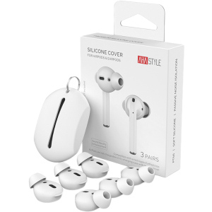 Вакуумні силіконові насадки AhaStyle для Apple AirPods та EarPods 3 малі пари Білі (AHA-01660-WHT) ТОП в Дніпрі