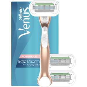 Станок для бритья женский (Бритва) Venus RoseGold Extra Smooth с 3 cменными картриджами (7702018536931) ТОП в Днепре