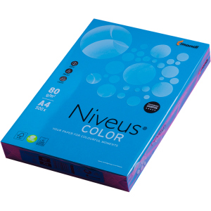 Набор офисной цветной бумаги Niveus Color А4 80 г/м2 Интенсив 500 листов Темно-синий (A4.80.NVI.DB49.500)