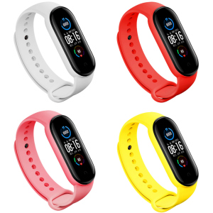 Набір ремінців 4 кольори BeCover для Xiaomi Mi Smart Band 5 / Mi Smart Band 6 Girl (705340) ТОП в Дніпрі