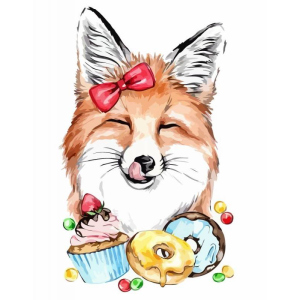 Набор для творчества Rosa Start акриловая живопись по номерам Cute Fox 35 х 45 см (4823098516439) в Днепре