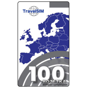 Карточка пополнения счета TravelSim 100 у.е. лучшая модель в Днепре