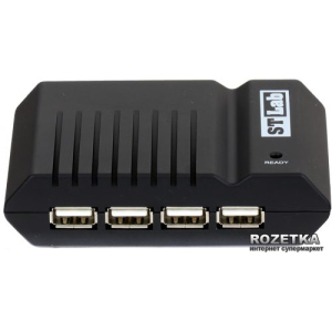 USB USB 2.0 4-х портовий Хаб з блоком живлення STLab (U-181 Black) в Днепре