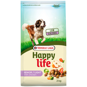 хороша модель Cухий корм для дорослих собак Happy Life Лайт Сеньйор зі смаком курки 3 кг (5410340311073)