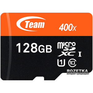 Team MicroSDXC 128GB Class 10 UHS-I + SD adapter ТОП в Дніпрі