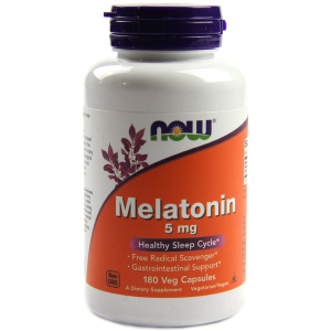Амінокислота Now Foods Мелатонін 5 мг 180 капсул (733739035561) краща модель в Дніпрі