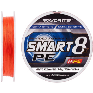 Шнур Favorite Smart PE 8x 150 м # 0.6/0.132 мм 5.4 кг Красно-оранжевый (16931080) в Днепре